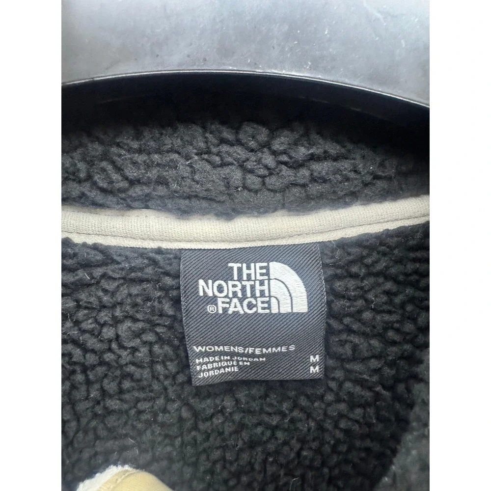 The North Face Gemma Fleece Hooded Sherpa Jacket White Black Womens Size M - Picture 6 of 14